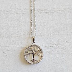 Elegant Silver Tree of Life Pendant Necklace